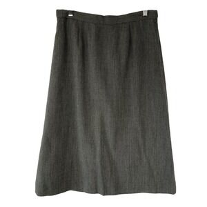 Blue Ice Women 100% Wool A-Line Midi Skirt Gray Heather Size 10 Career Office